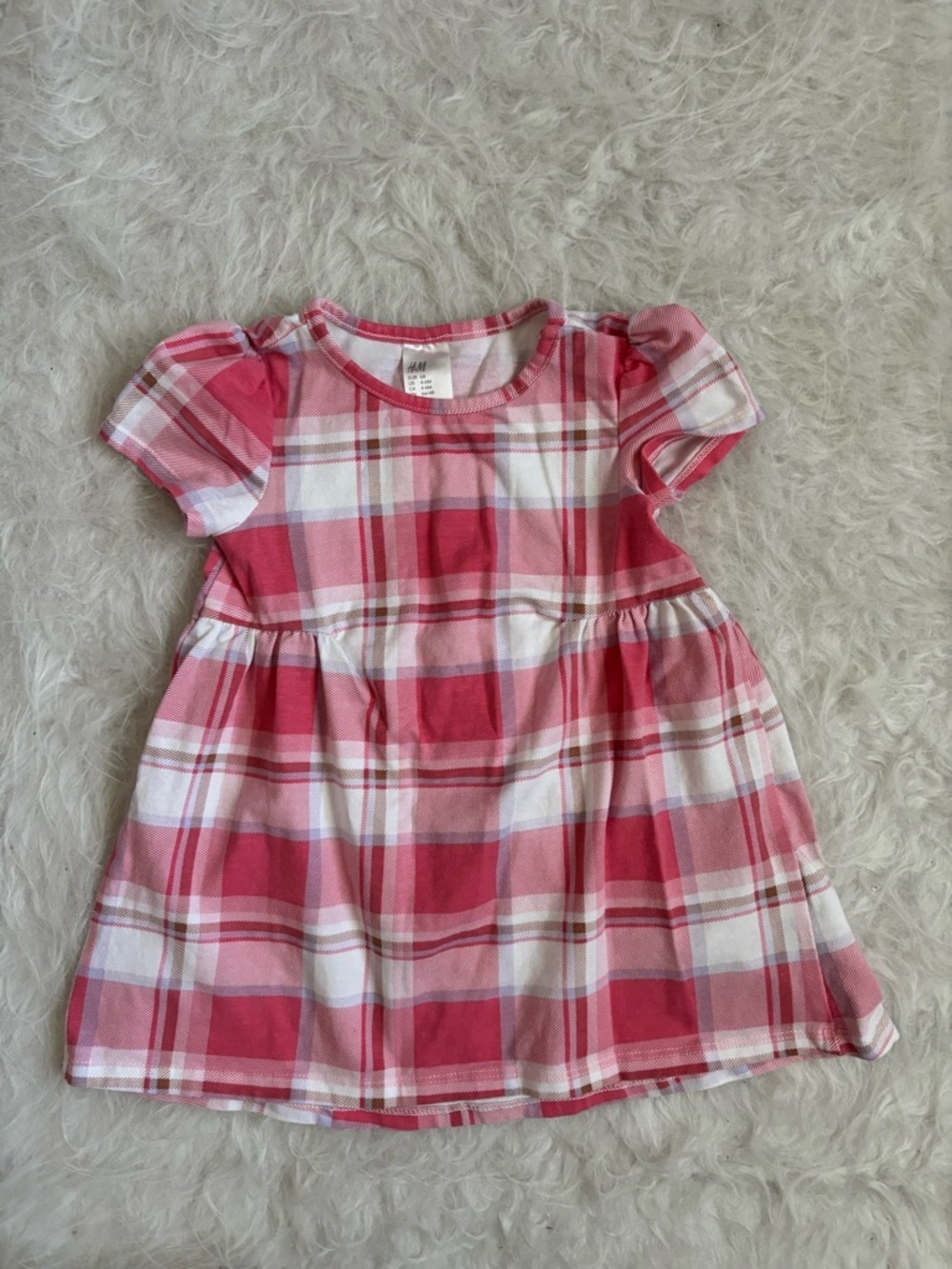 H&M Pink and White Plaid Picnic Vibe Summer Baby Dress